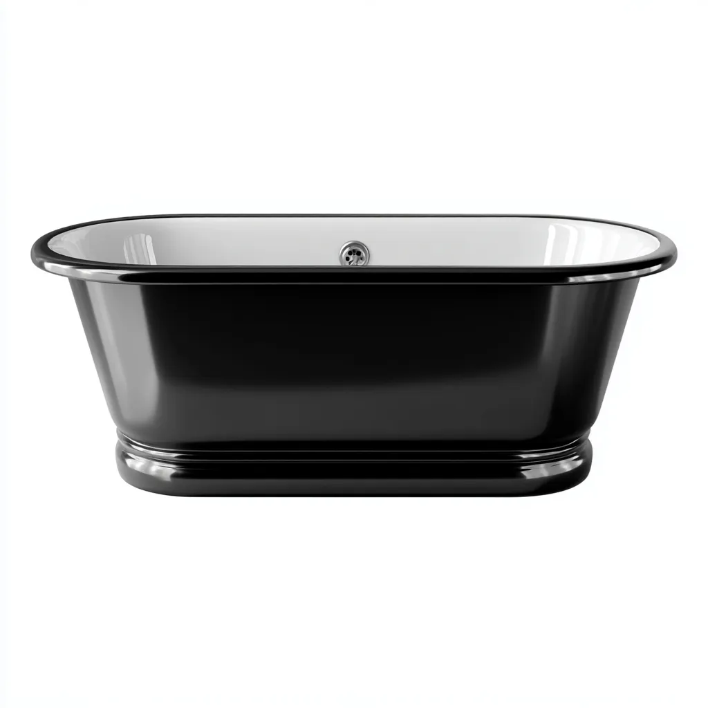 Baño Bañera exenta de hierro fundido 170x78x70 cm - negro y blanco - patas clásicas con grifería exterior-Dodialiving