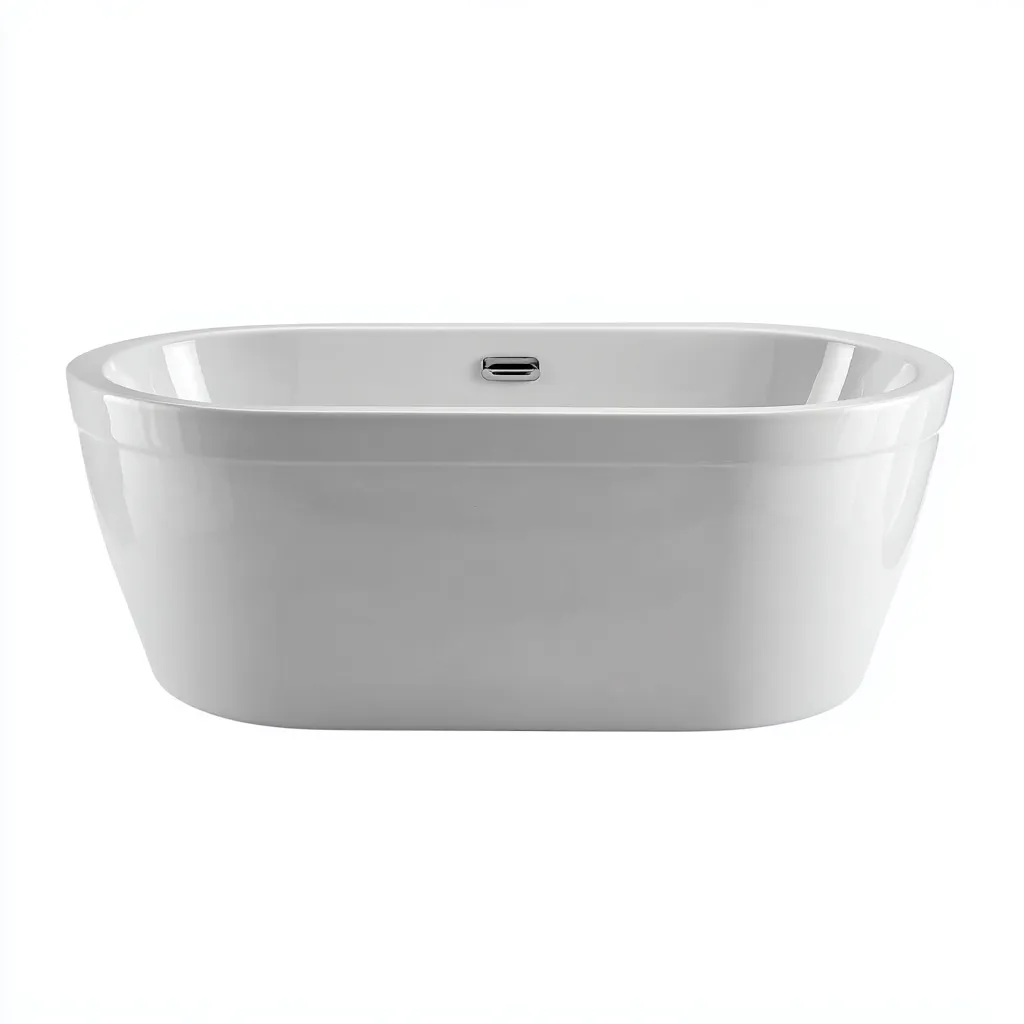 Bañera para baño 160×75×56 cm - blanca - acrílico exento de líneas ovaladas para baño moderno-Zaviarastudio