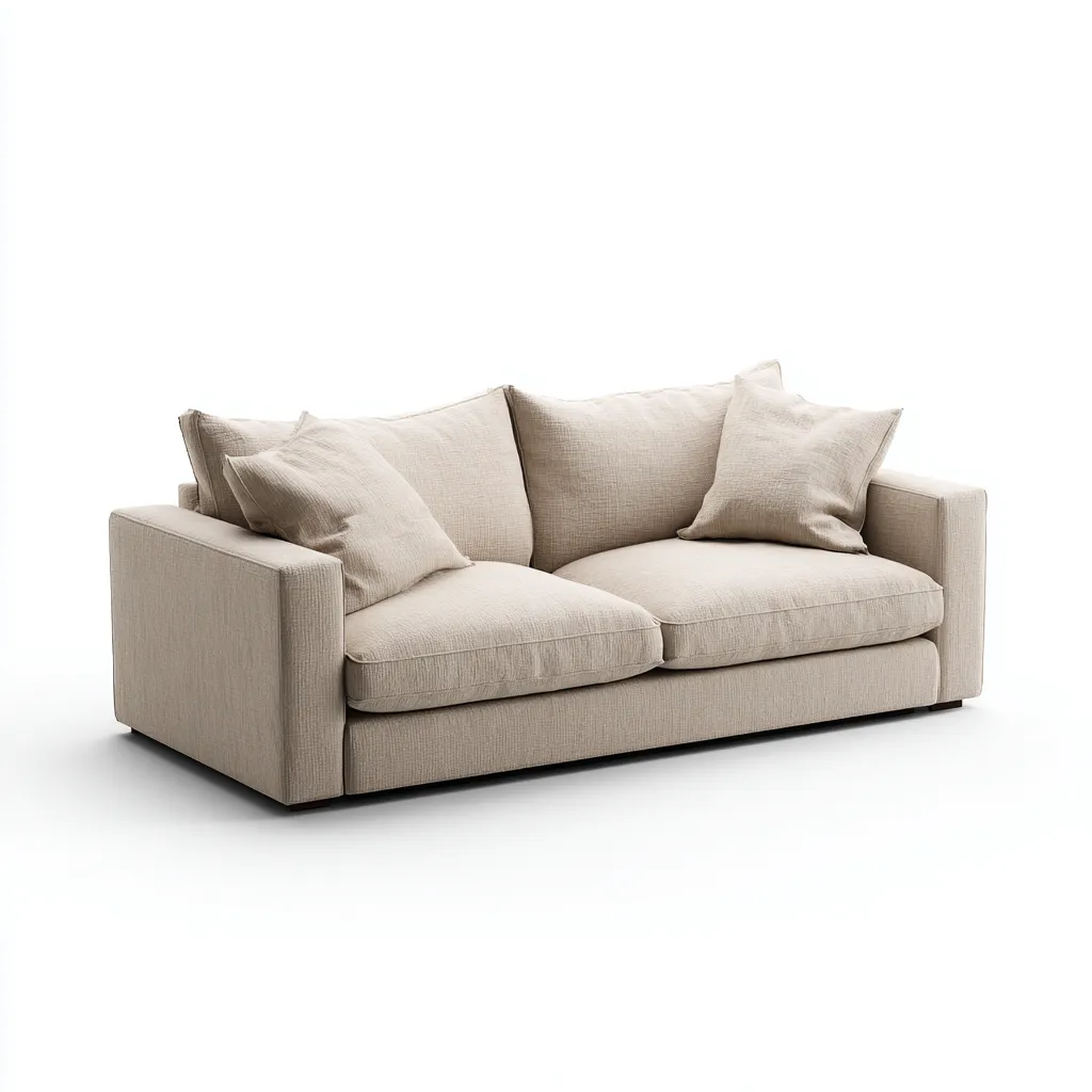 Sofá de 2 plazas para sala de estar 174×92×84 cm - beige - tejido con asiento acolchado de estilo acogedor-Zaviarastudio