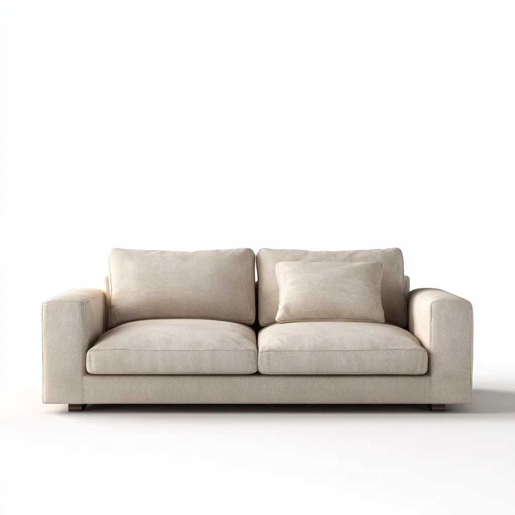 Sofá 2 plazas de tela 176×88×84 cm - beige - formato compacto con asiento acolchado para sala de estar-Zaviarastudio