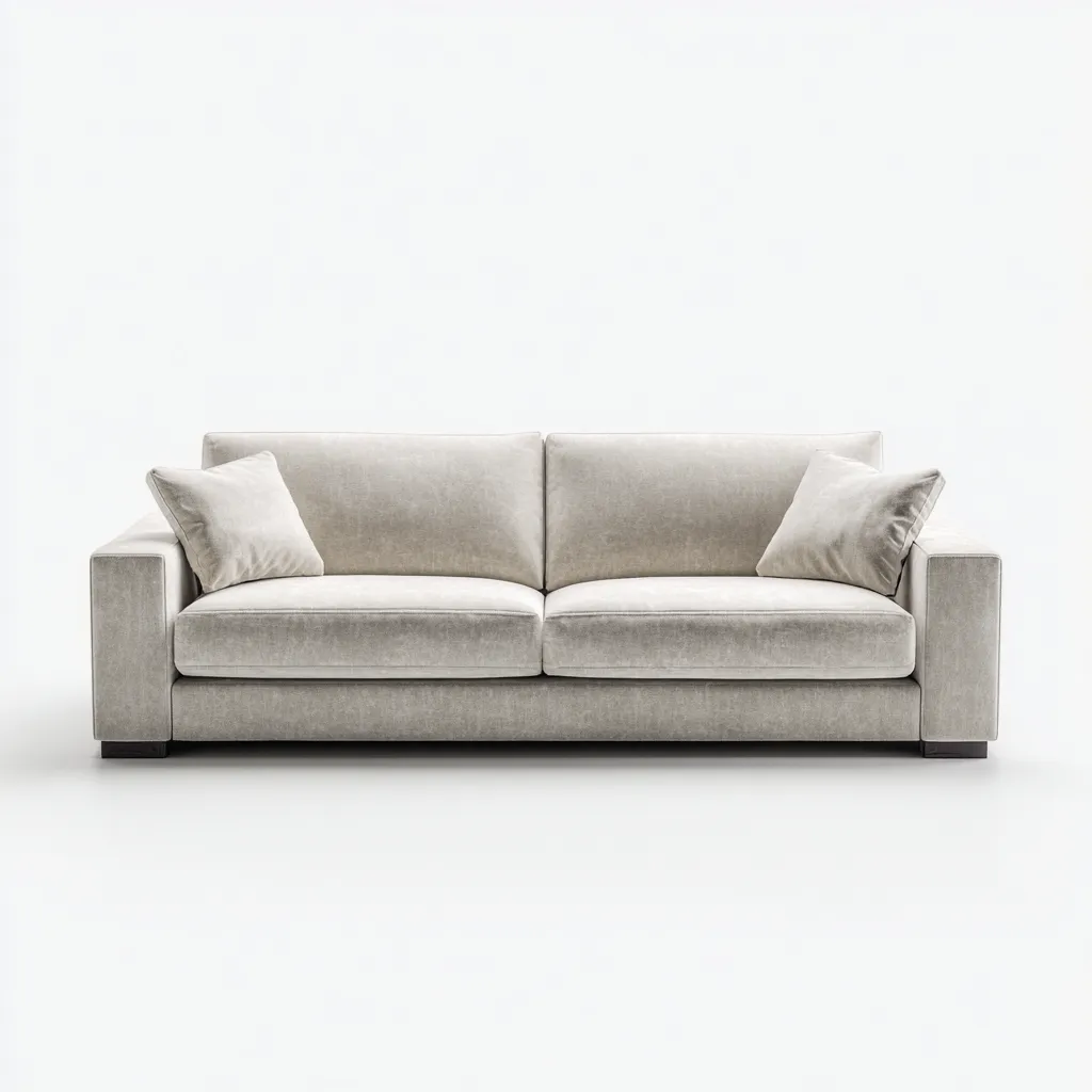 Sofá de 3 plazas 230×90×85 cm - gris claro - diseño contemporáneo con tapizado de tela para sala de estar-Racorpahome