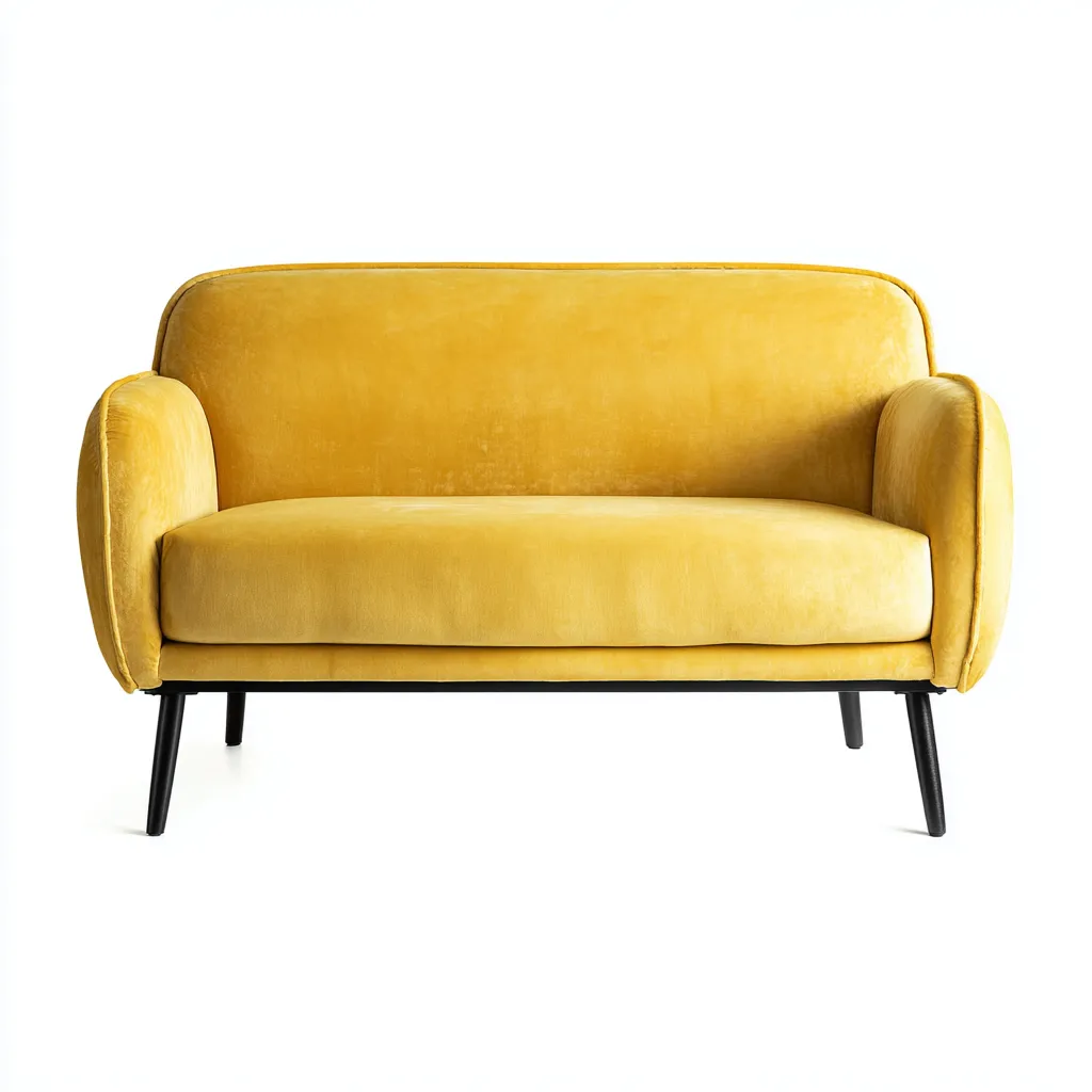 Sofá 160×85×88 cm - amarillo y negro - estilo moderno para salón-Racorpahome
