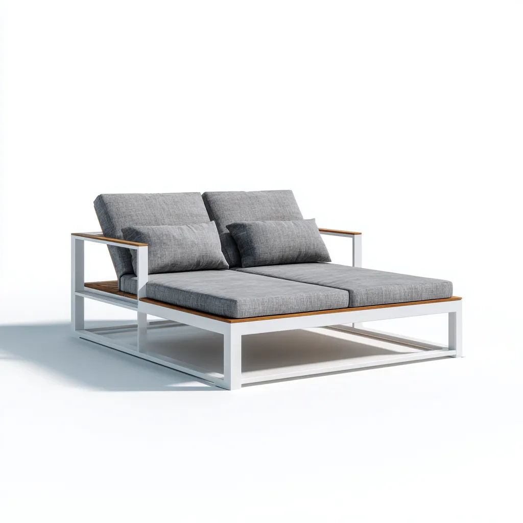 Tumbona exterior 190x70x72 cm - gris - cama solar moderna con estructura metálica-Racorpahome