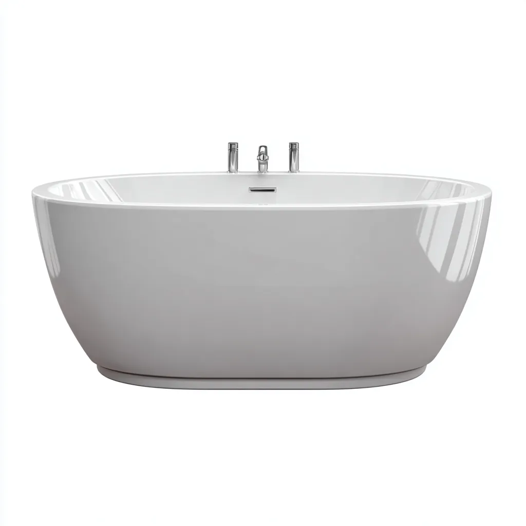 Bañera 180×85×62 cm - blanca - bañera exenta ovalada amplia para baño contemporáneo-Racorpahome