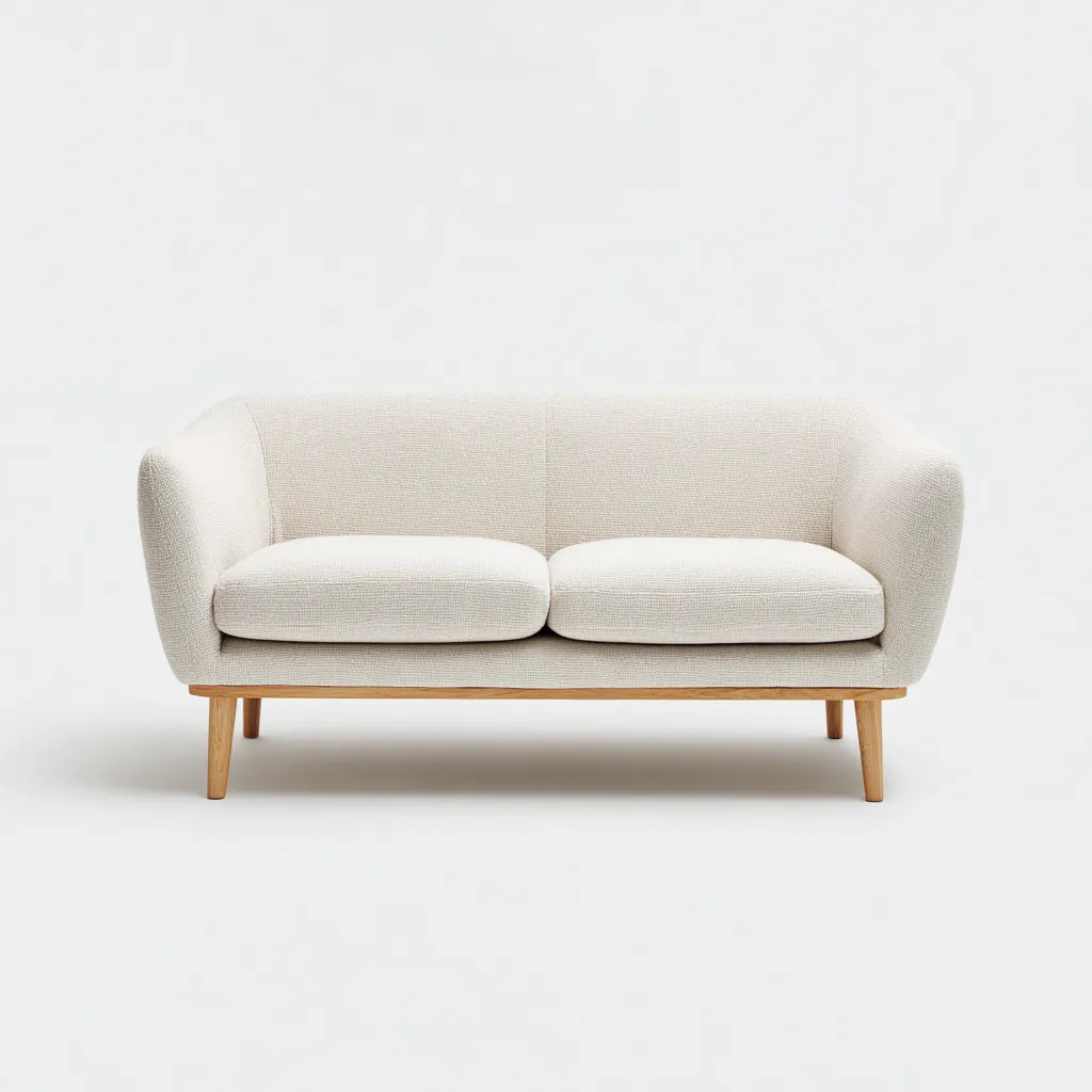 Sofá de 3 plazas 220×88×80 cm - blanco - estilo nórdico con tapizado de tela para salón-Racorpahome
