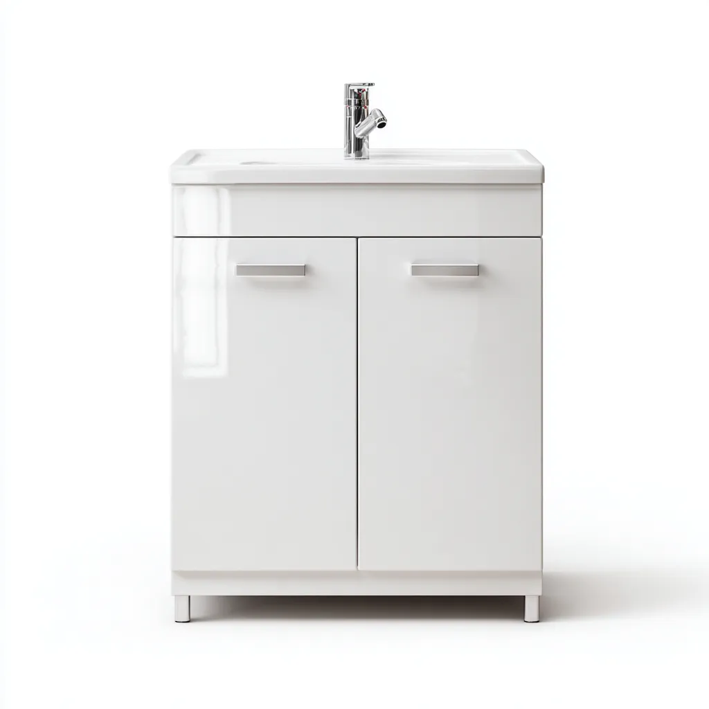 Lavabo con mueble de baño 60×45×82 cm - blanco - para baño funcional-Racorpahome