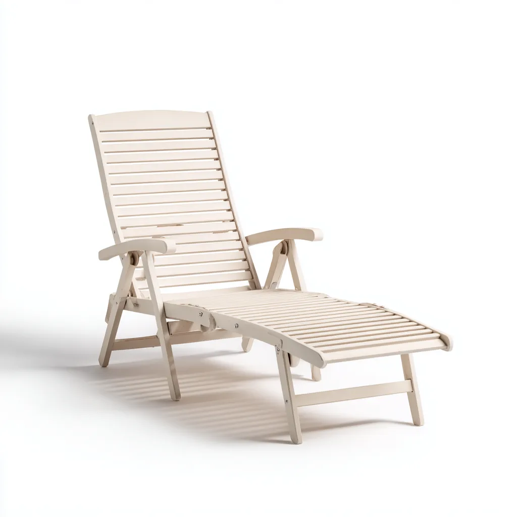Tumbona de playa 185×65×90 cm - beige - exterior reclinable con diseño de madera-Racorpahome