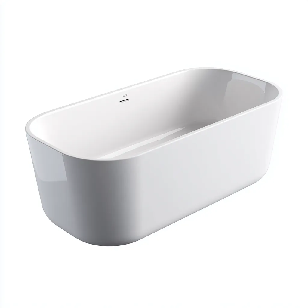 Bañera independiente 165×72×56 cm - blanca - estilo minimalista para baño contemporáneo-Racorpahome
