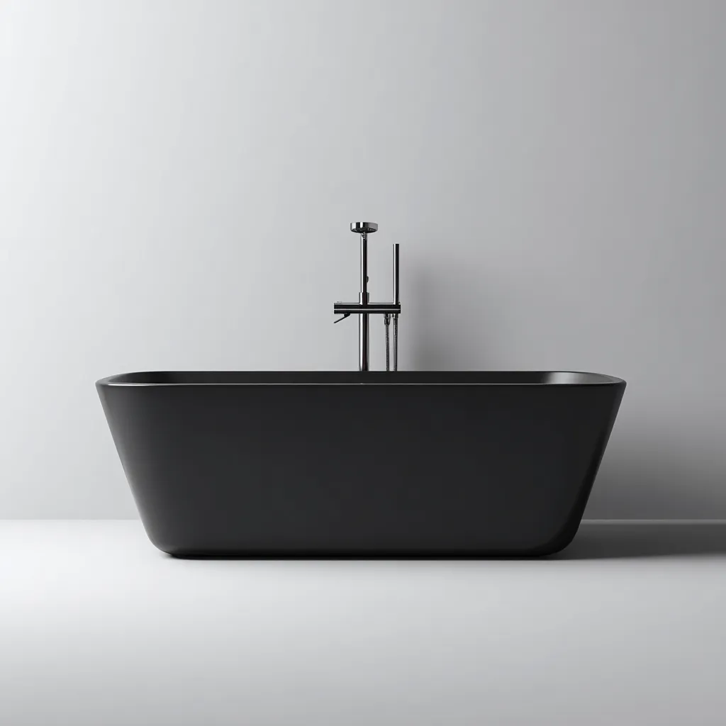 Bañera 170x80x58 cm - negro - diseño independiente moderno para baño-Racorpahome