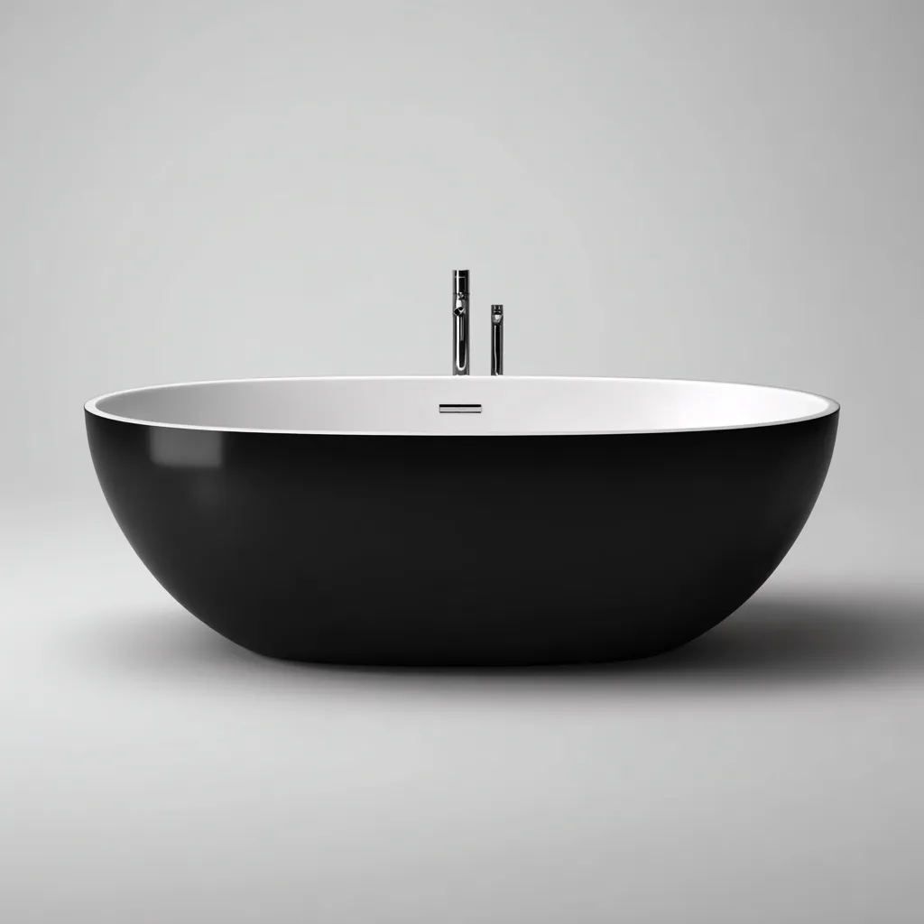 Bañera exenta de acrílico 168×80×60 cm - negro/blanco - para baño contemporáneo-Racorpahome