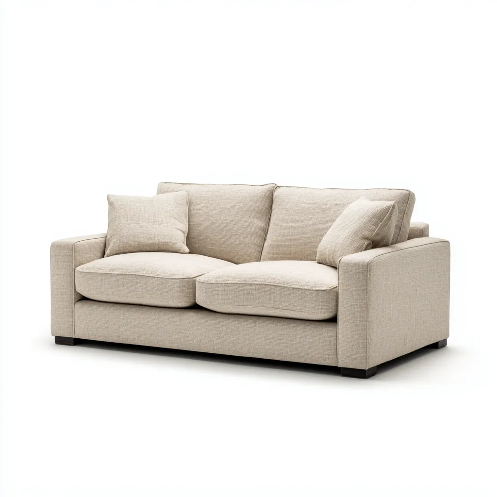 Sofá de 3 plazas 235×92×82 cm - beige - estilo minimalista con tapizado textil para salón-Racorpahome