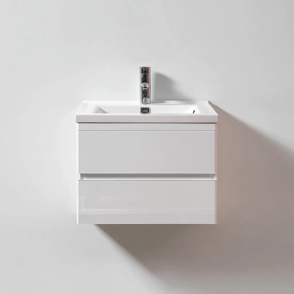 Lavabo 80×45×50 cm - blanco - mueble suspendido de baño con diseño moderno-Racorpahome