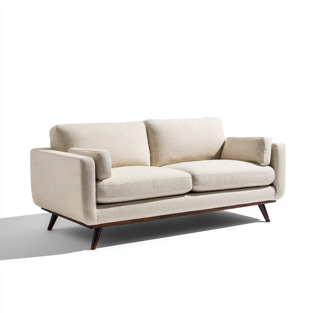 Sofá 2 plazas 176×88×80 cm – beige – estilo contemporáneo para sala de estar-Vinoracorner