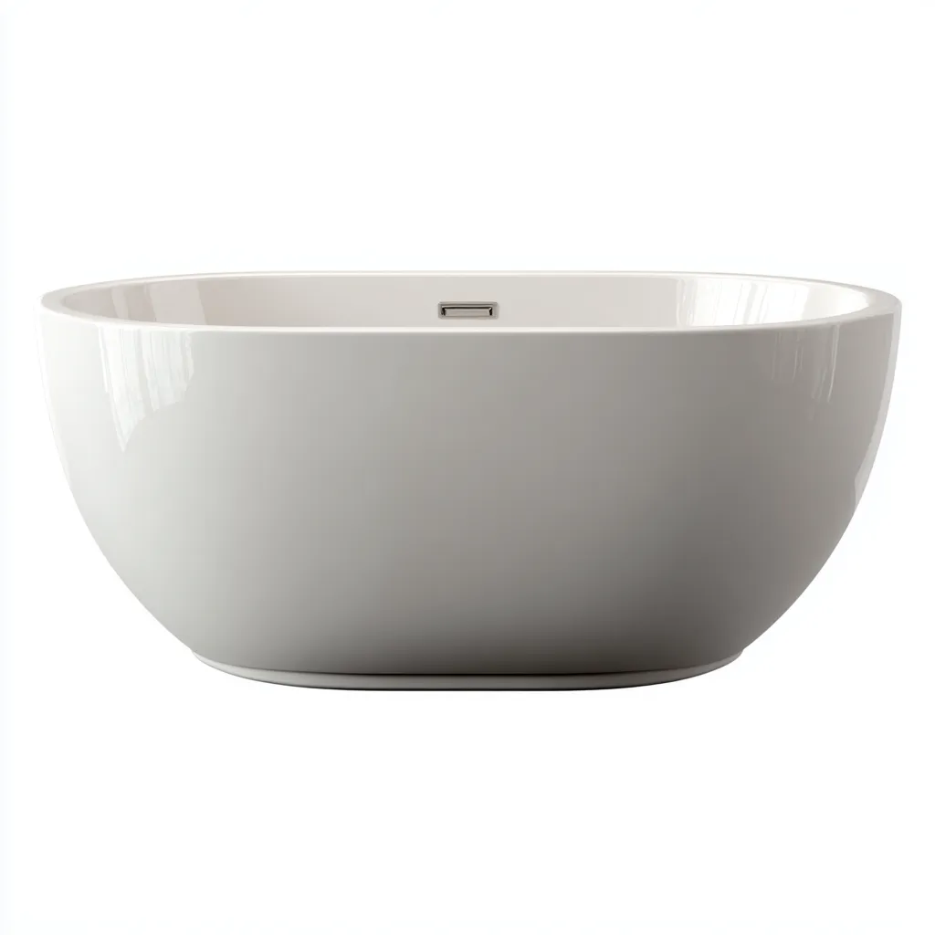 Bañera exenta 170x80x58 cm - blanco - diseño ovalado para baño moderno-Vinoracorner