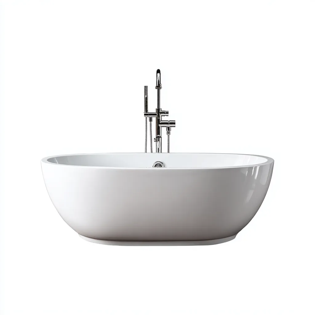 Bañera exenta 160×75×58 cm - blanco - acrílico diseño contemporáneo para baño-Vinoracorner