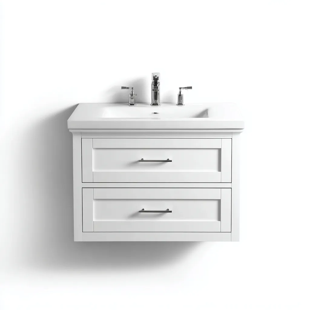 Lavabo suspendido 80×45×50 cm - blanco - diseño moderno funcional para baño-Vinoracorner