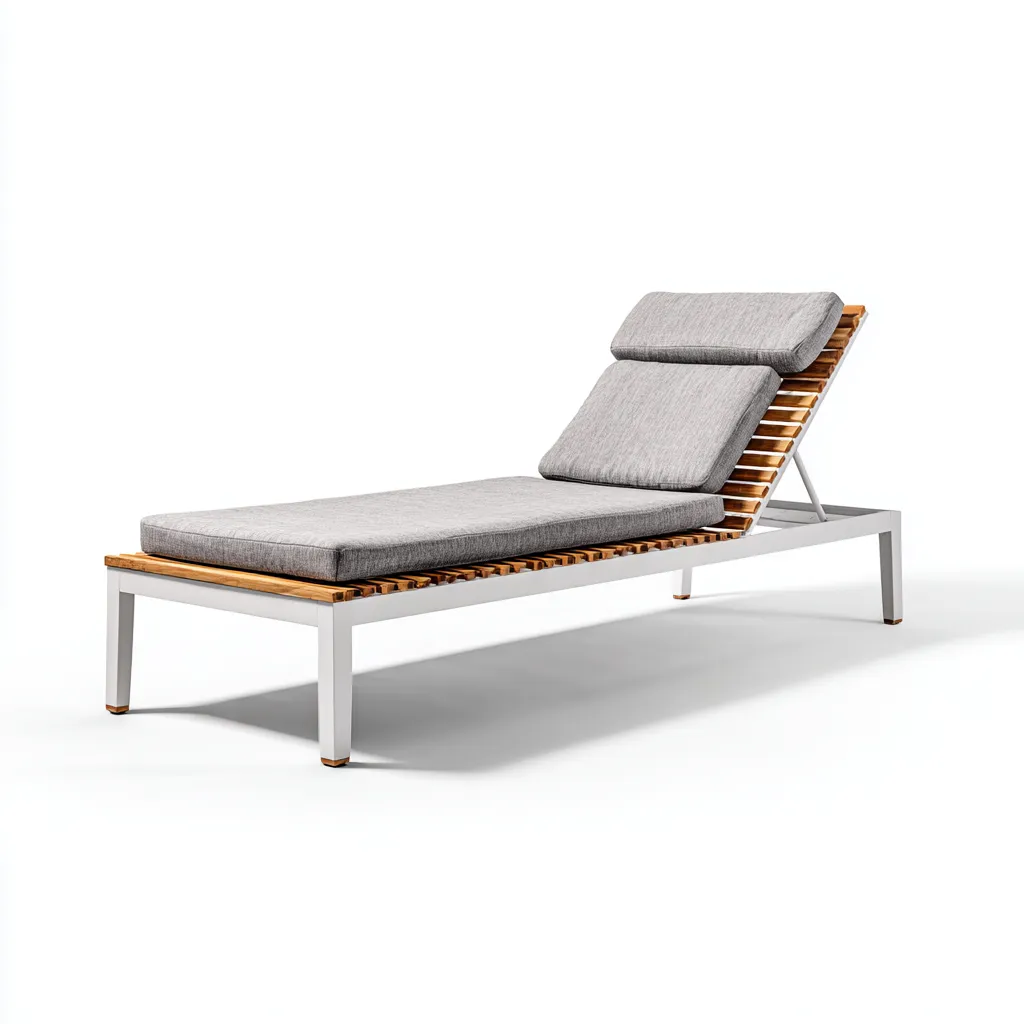 Tumbona de playa 200×72×88 cm – gris/madera – diseño moderno con respaldo ajustable-Vinoracorner