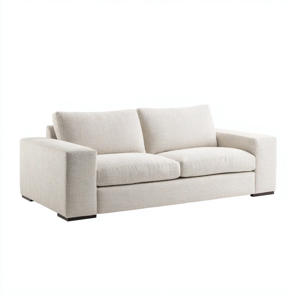Sofá de 2 plazas 178×92×82 cm - crema - tapizado de tela para sala de estar-Vinoracorner
