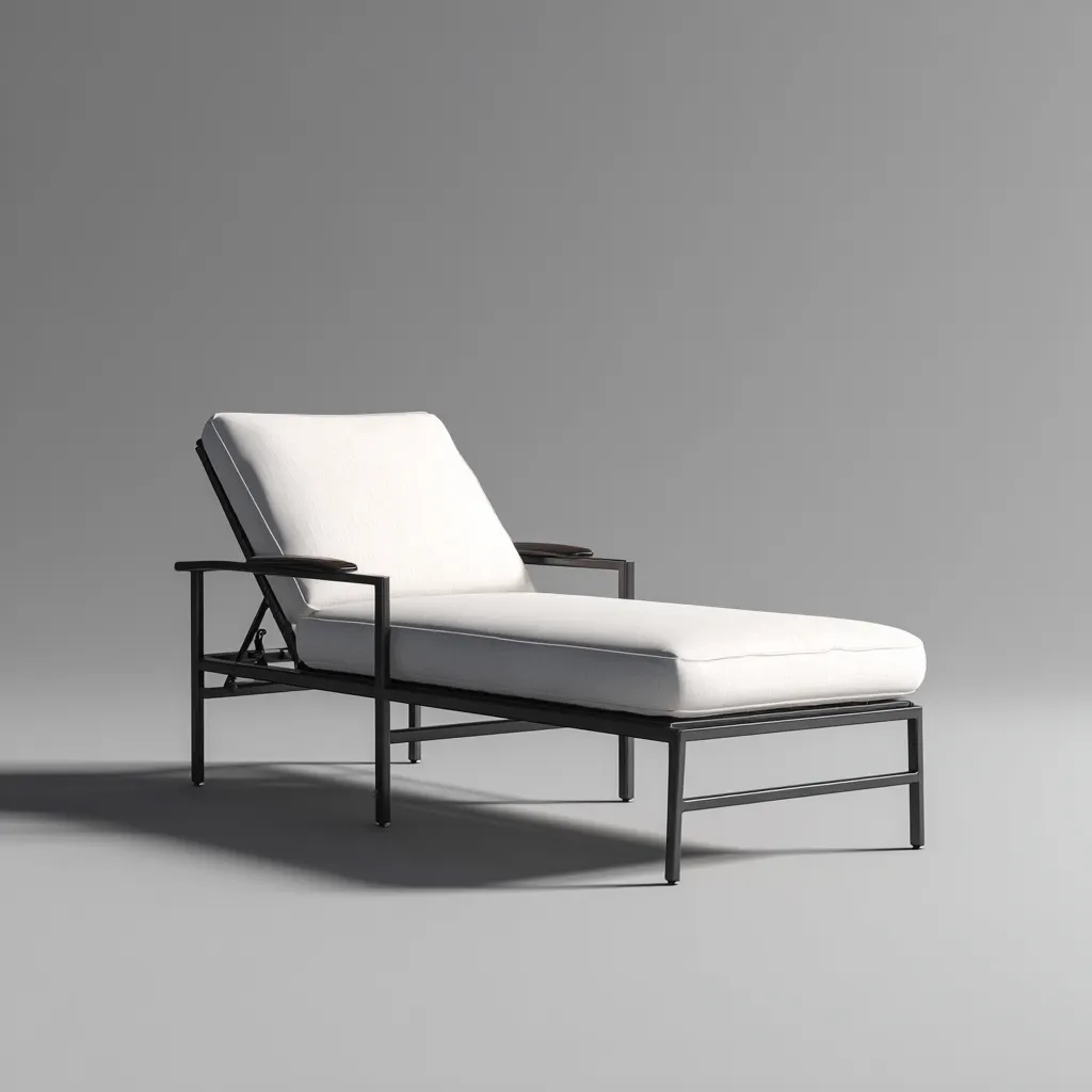 Tumbona de playa 198×68×92 cm – blanco/negro – respaldo regulable para exterior-Vinoracorner