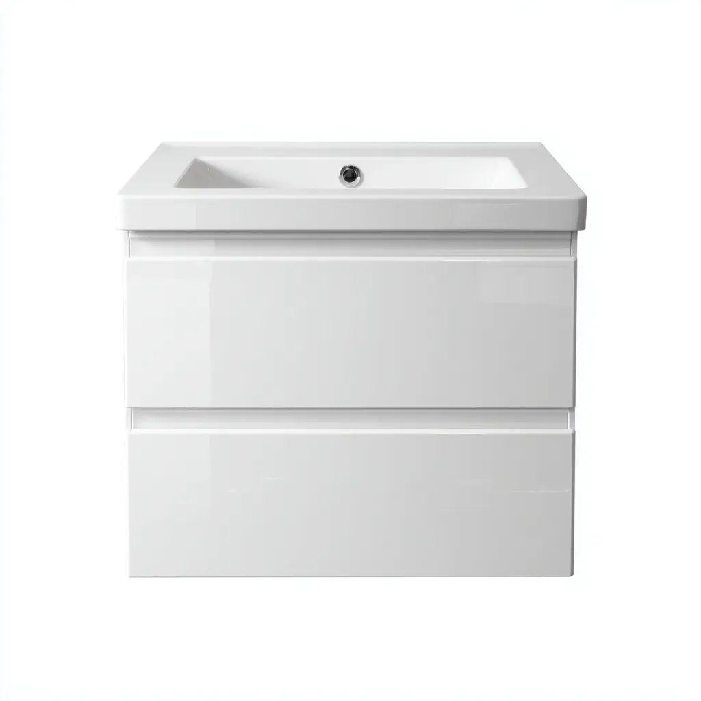 Mueble de baño con lavabo 80×46×54 cm - blanco - cerámica y MDF para baño - suspendido moderno-Vinoracorner