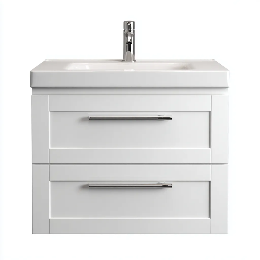 Lavabo con mueble suspendido 60×46×58 cm – blanco – diseño compacto moderno para baño-Vinoracorner