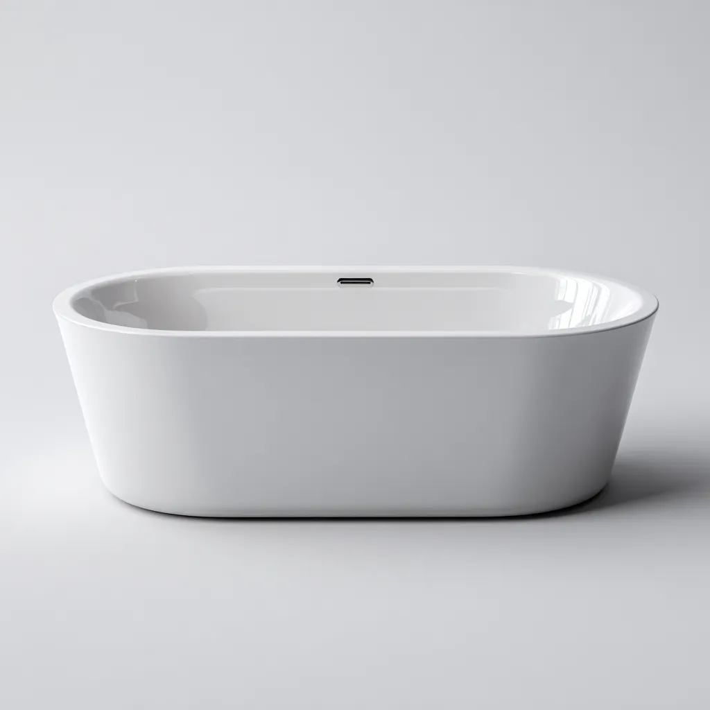 Bañera exenta 170×80×58 cm – blanco – diseño ovalado moderno para baño-Vinoracorner