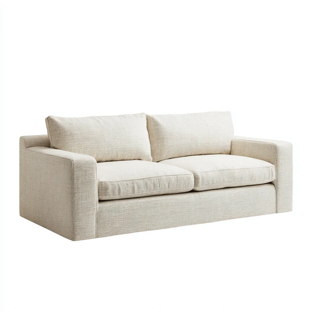 Sofá 220x90x75 cm - blanco - diseño moderno tapizado para sala de estar-Vinoracorner