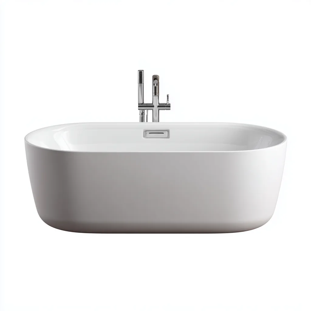 Bañera exenta 170×80×60 cm - blanco - acrílico estilo moderno para baño-Vinoracorner