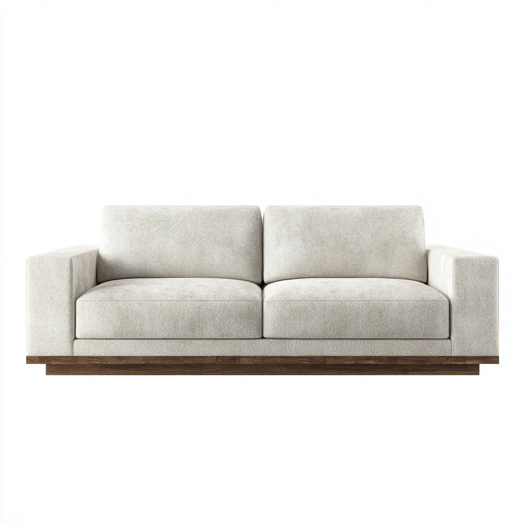 Sofá de 2 plazas 176×90×78 cm - crema/marrón - tapizado de tela con base de madera para sala de estar-Vinoracorner