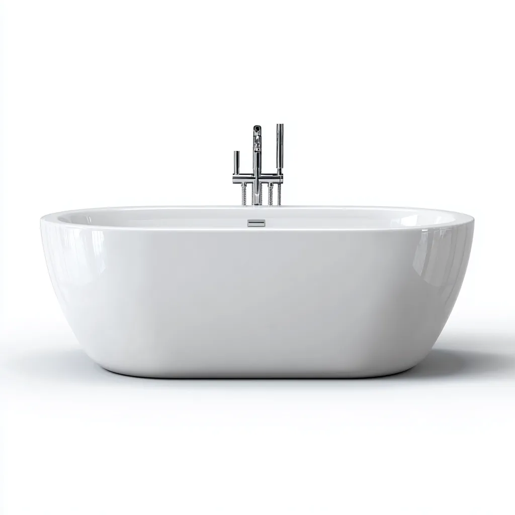 Bañera 170×75×58 cm - blanco - diseño ovalado independiente para baño-Liraiocorner