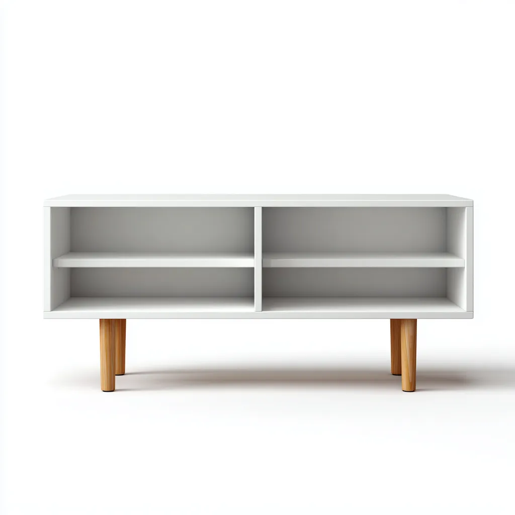 Mueble para TV 150×38×60 cm - blanco/madera - estantes abiertos - diseño moderno para sala de estar-Liraiocorner