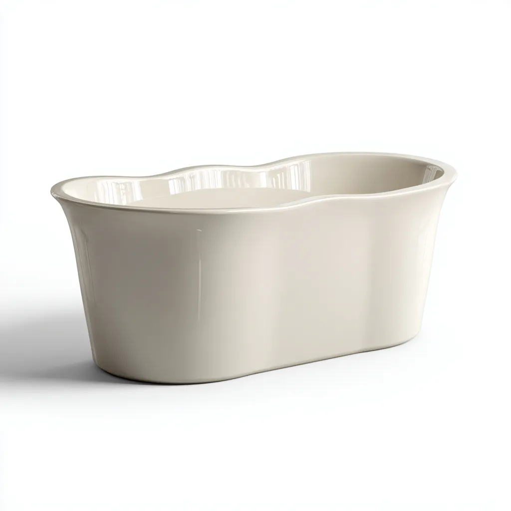 Bañera exenta de acrílico 170x78x58 cm - blanco - silueta elevada de líneas curvas para baño-Liraiocorner