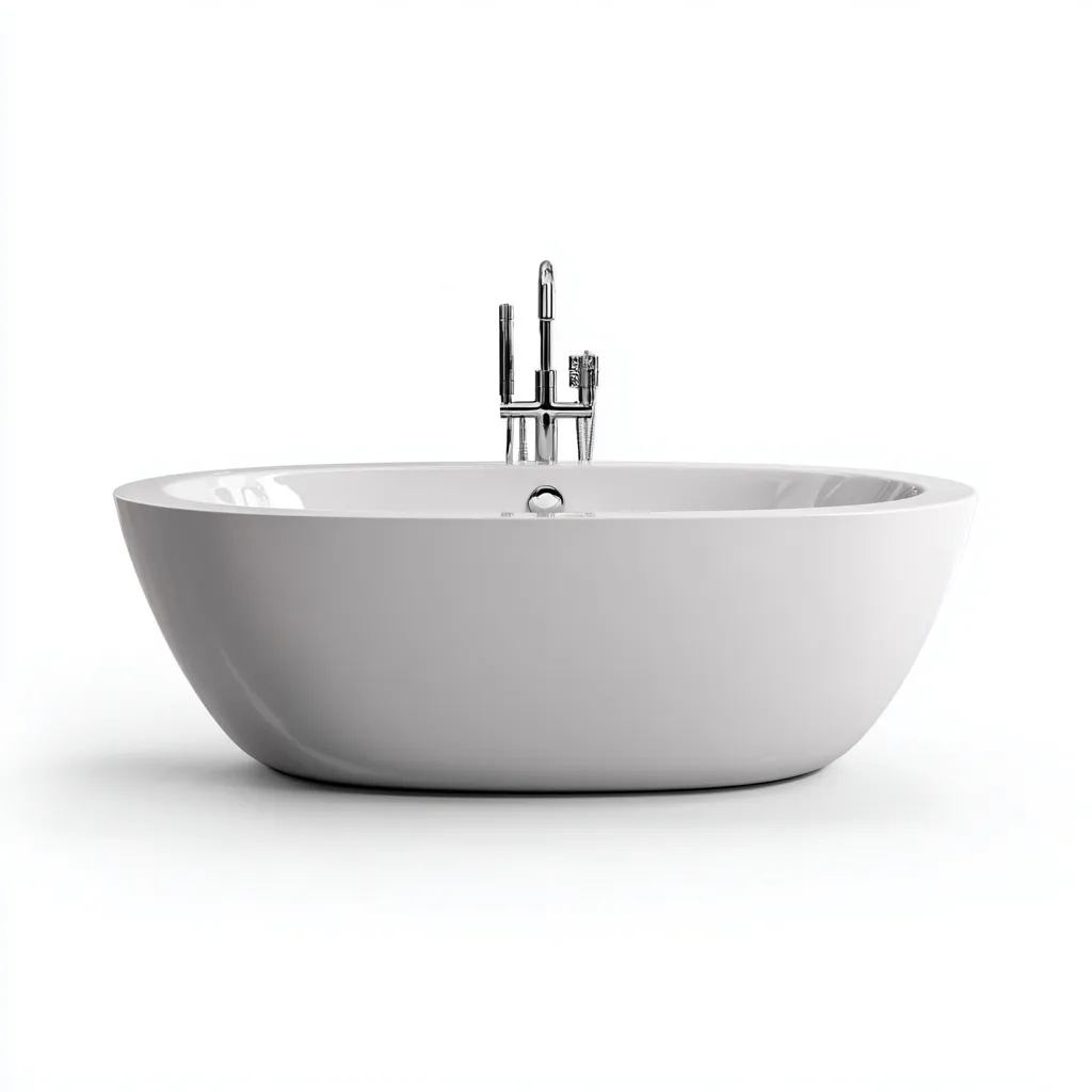 Bañera exenta 172×81×59 cm – blanco – diseño ovalado envolvente para baño moderno-Liraiocorner