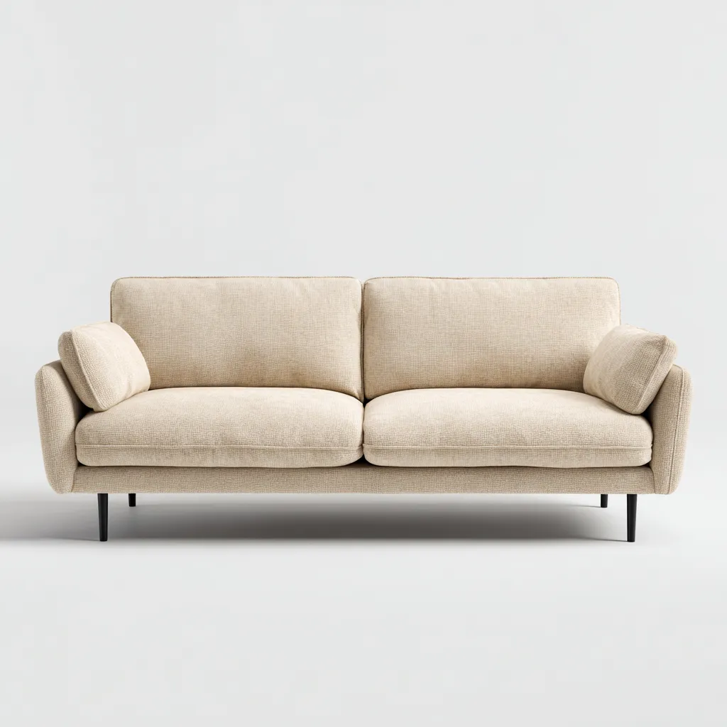 Sofá 176x87x82 cm - crema - tapizado en tela para sala de estar con diseño moderno-Liraiocorner