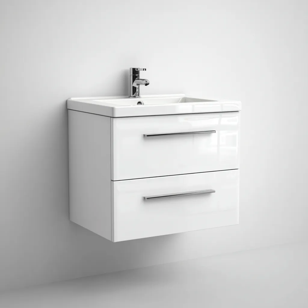 Lavabo 90×46×52 cm - blanco - mueble suspendido elegante para baño-Liraiocorner