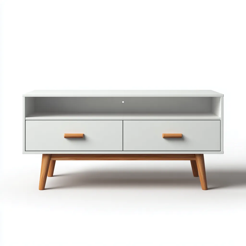 Mueble para TV 160×42×62 cm – blanco/madera – estilo nórdico con almacenamiento para salón-Liraiocorner