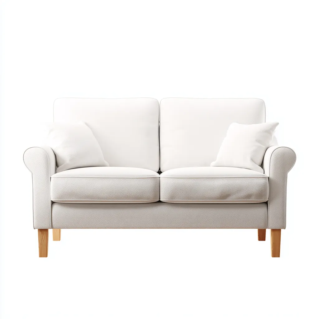 Sofá de 2 plazas de tela 168×88×90 cm - blanco - para sala de estar - estilo clásico cómodo-Liraiocorner