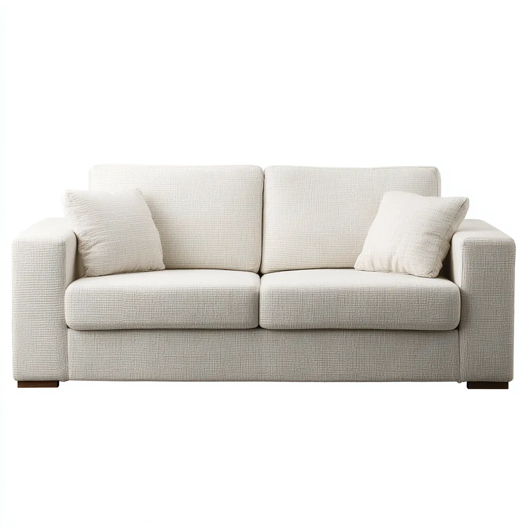 Sofá de 2 plazas de tela 178×92×84 cm - crema - para sala de estar - diseño moderno acolchado-Liraiocorner