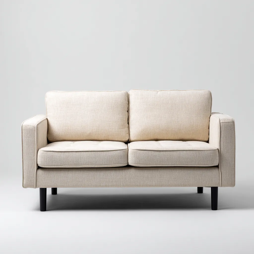 Sofá 158x84x86 cm - beige claro - tapizado en tela para sala de estar con respaldo acolchado-Liraiocorner