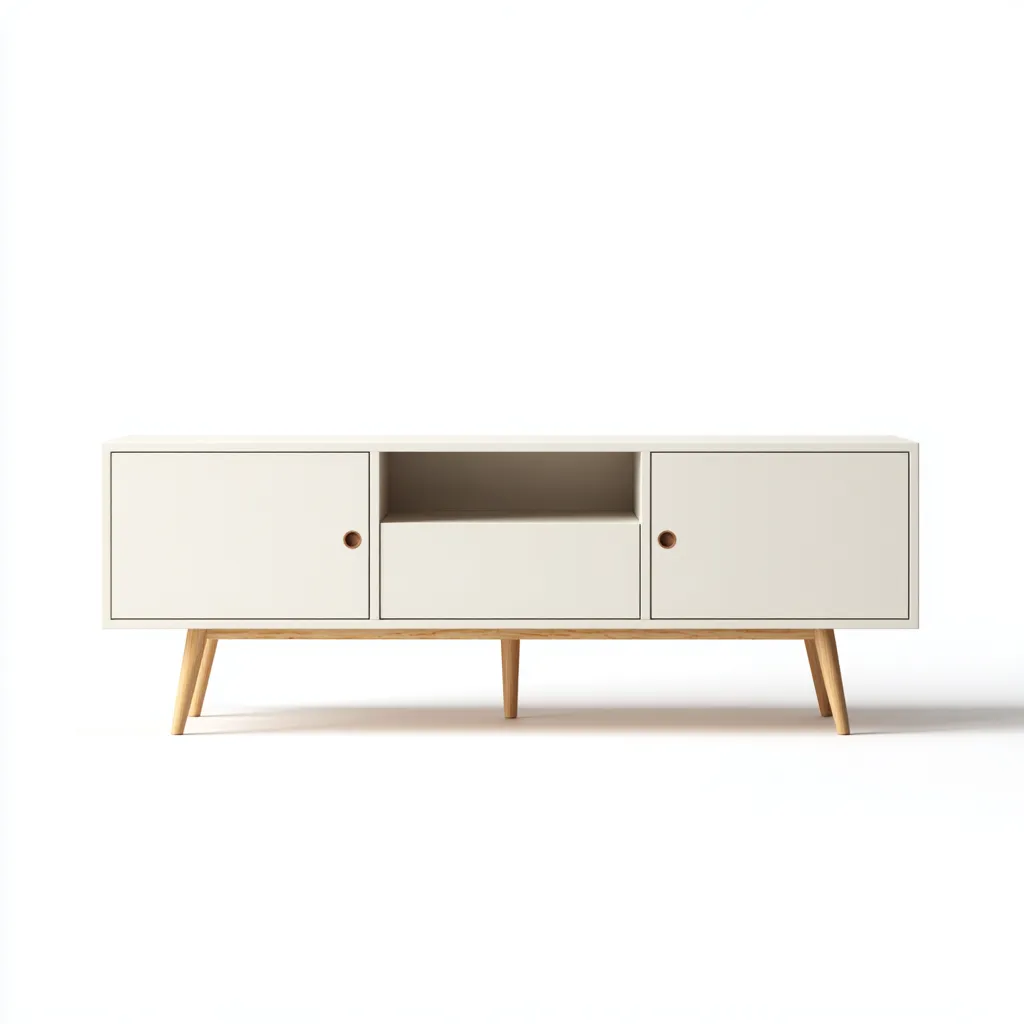 Mueble para TV 160×40×62 cm - blanco/madera - almacenaje integrado - estilo nórdico para sala de estar-Liraiocorner