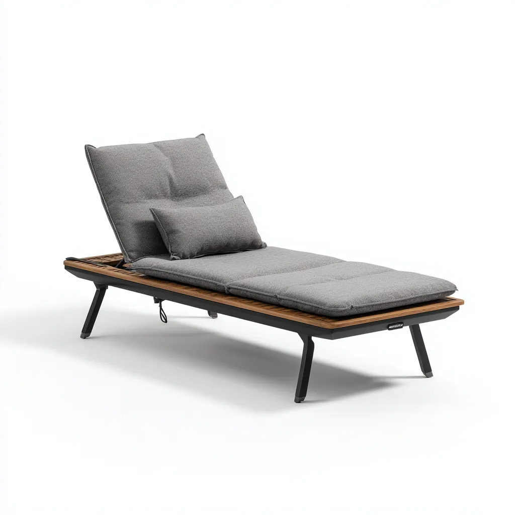 Tumbona de playa 200×72×90 cm - negro y marrón - acabado trenzado - respaldo ajustable-Liraiocorner