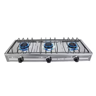 Combo Super Flama Parrilla De Gas Lp De 3 Quemadores Con Tanque De Gas 10 Kg Y Kit De Instalación