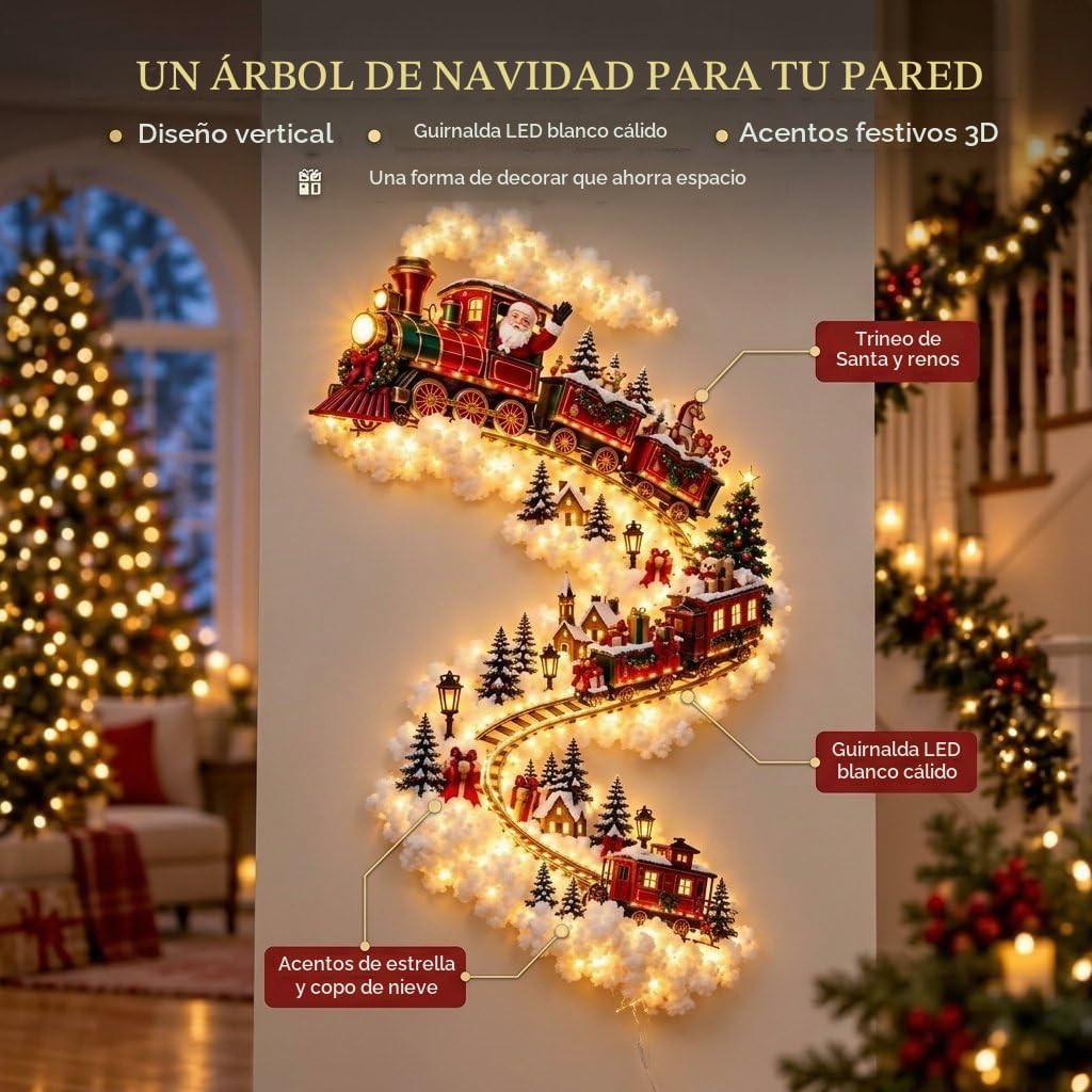 🎄Christmas Magic Trail Wall Light, Christmas Wall Lights, Xmas lights（Conjunto de tres piezas）✨