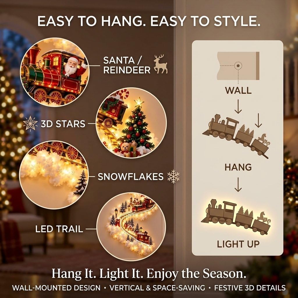 🎄Christmas Magic Trail Wall Light, Christmas Wall Lights, Xmas lights（Conjunto de tres piezas）✨