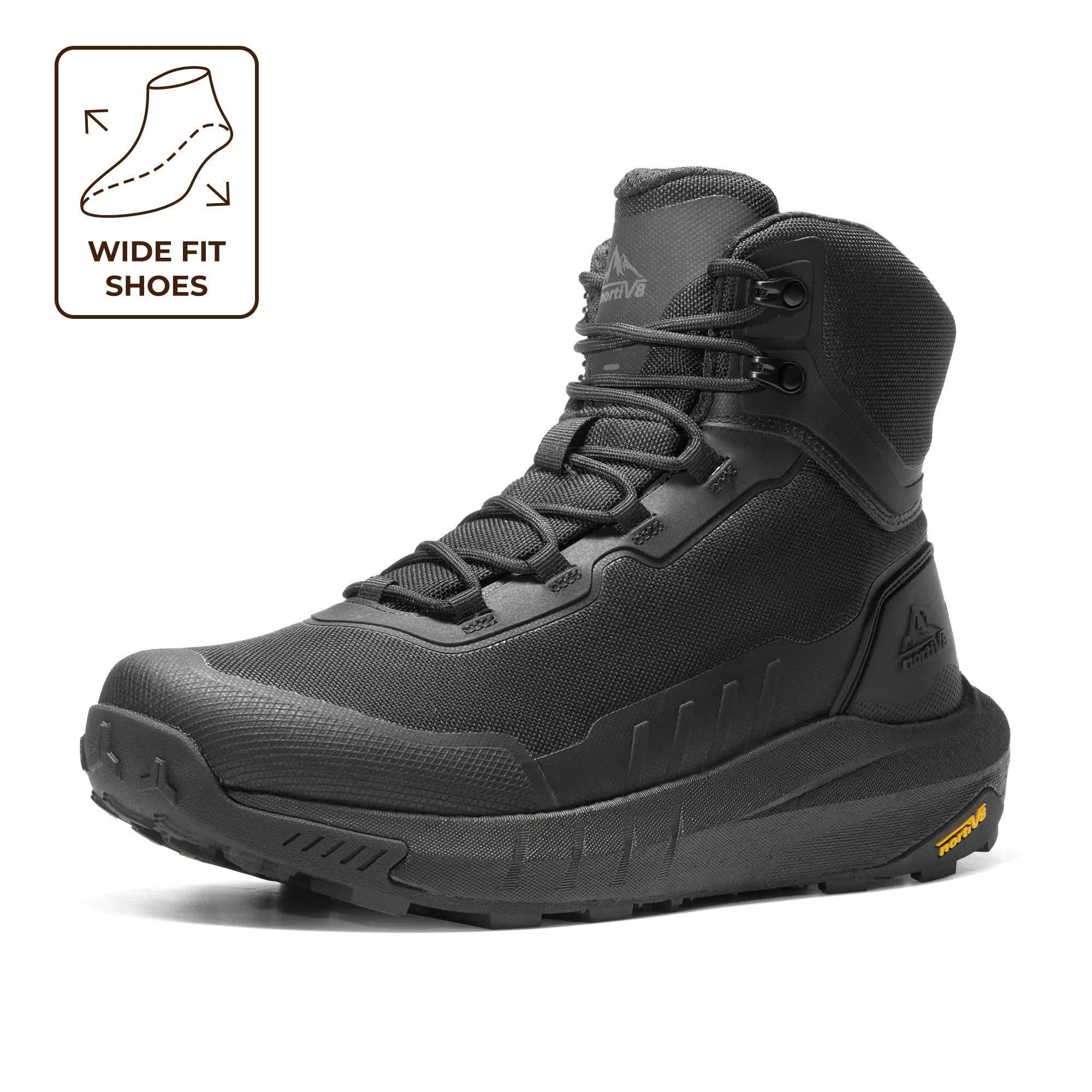 Botas de Trabajo para Hombre 2026 de Alta Resistencia, Negras, Punta Redonda, Suela Antideslizante, Cómodas y Transpirables para Construcción y Exteriores