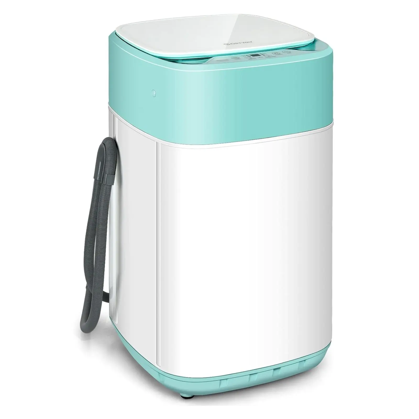 Lavadora portátil totalmente automática COSTWAY con pantalla LED y bomba de drenaje; combinación compacta de lavadora y secadora para el hogar, dormitorios, apartamentos, autocaravanas y campamentos.