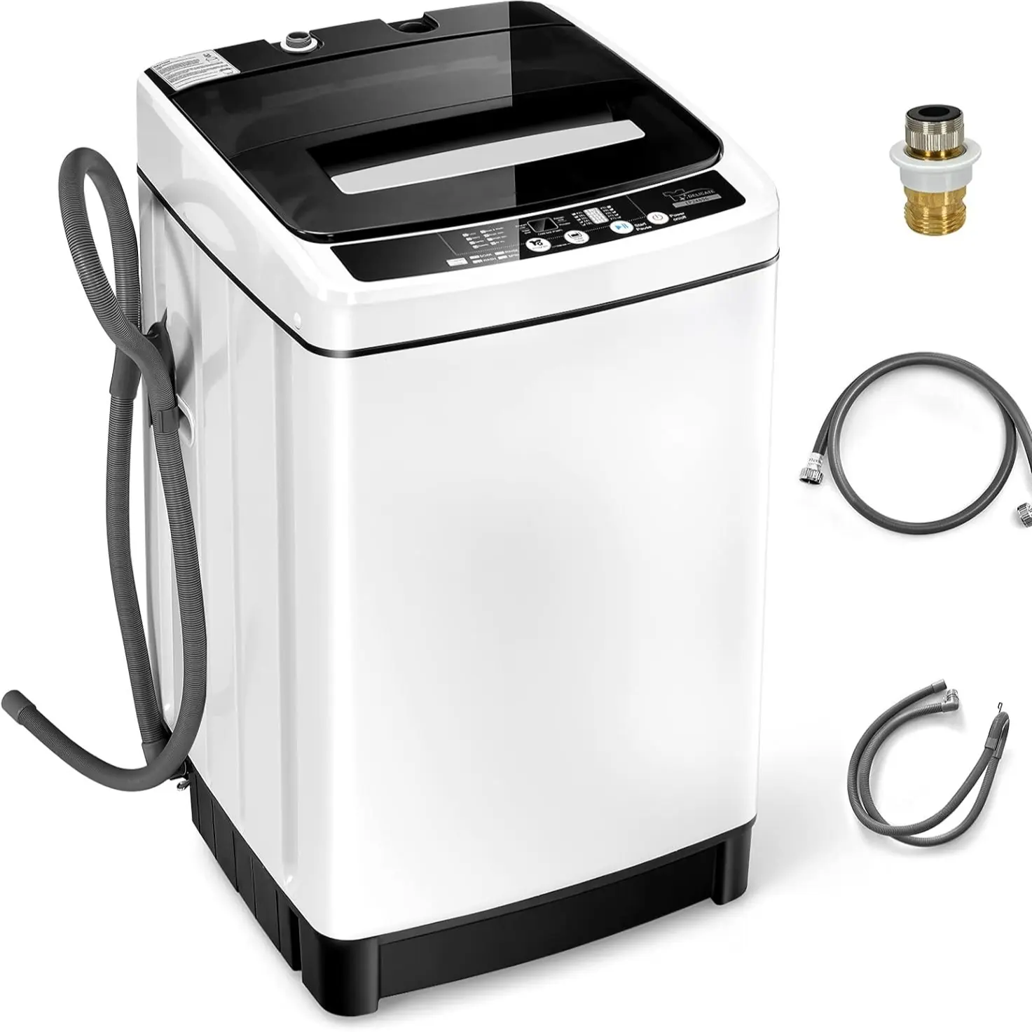 Lavadora portátil totalmente automática COSTWAY con pantalla LED y bomba de drenaje; combinación compacta de lavadora y secadora para el hogar, dormitorios, apartamentos, autocaravanas y campamentos.