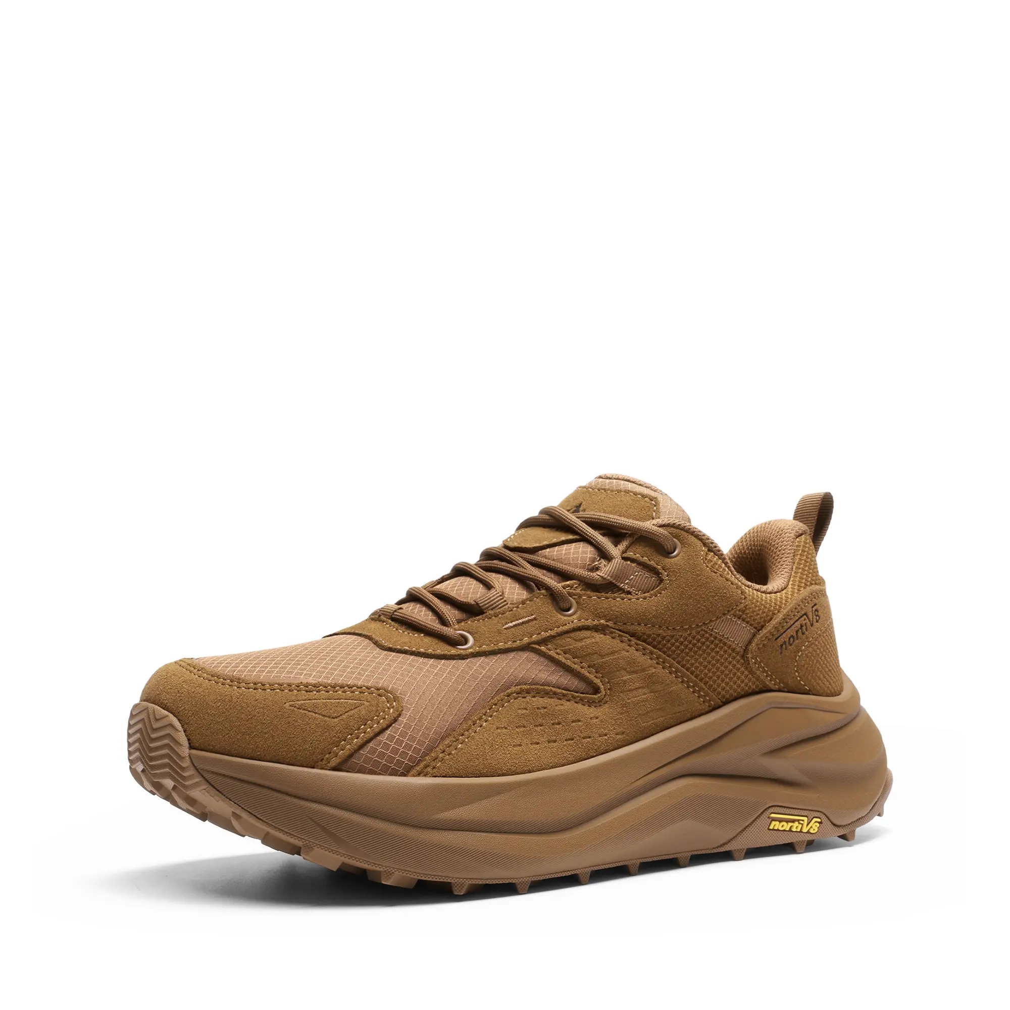 Botas de senderismo impermeables NORTIV 8 para hombre con puntera ancha; parte superior resistente al desgaste, ligeras, suela de goma, entresuela de espuma EVA, desnivel talón-punta de 5 mm, fabricación duradera, ideales para acampada.