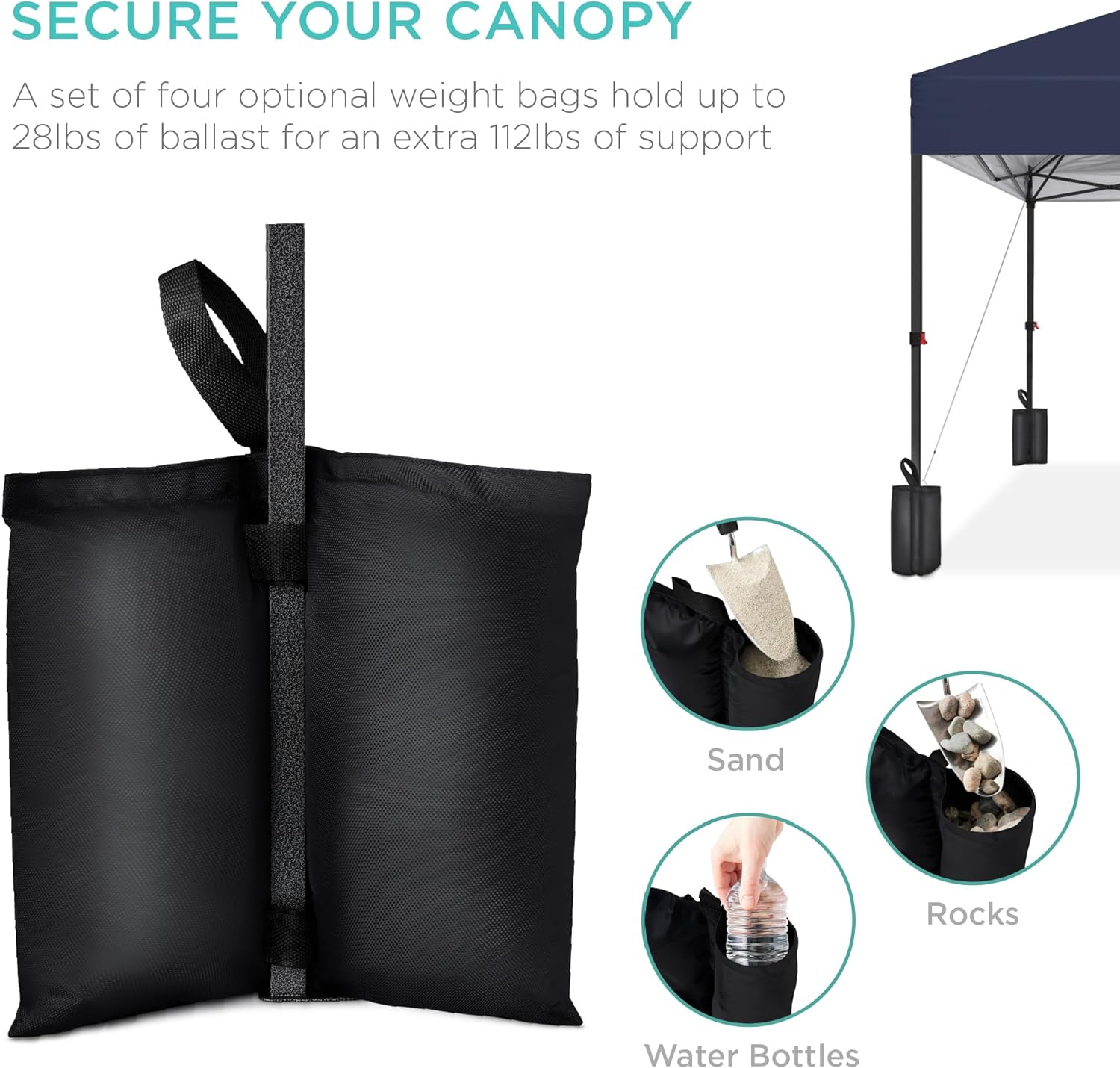 Best Choice Products - Toldo de armado fácil de 1 persona con un botón, tienda portátil e instantánea, funda, 3 x 3 metros, 4 bolsas de peso, color azul
