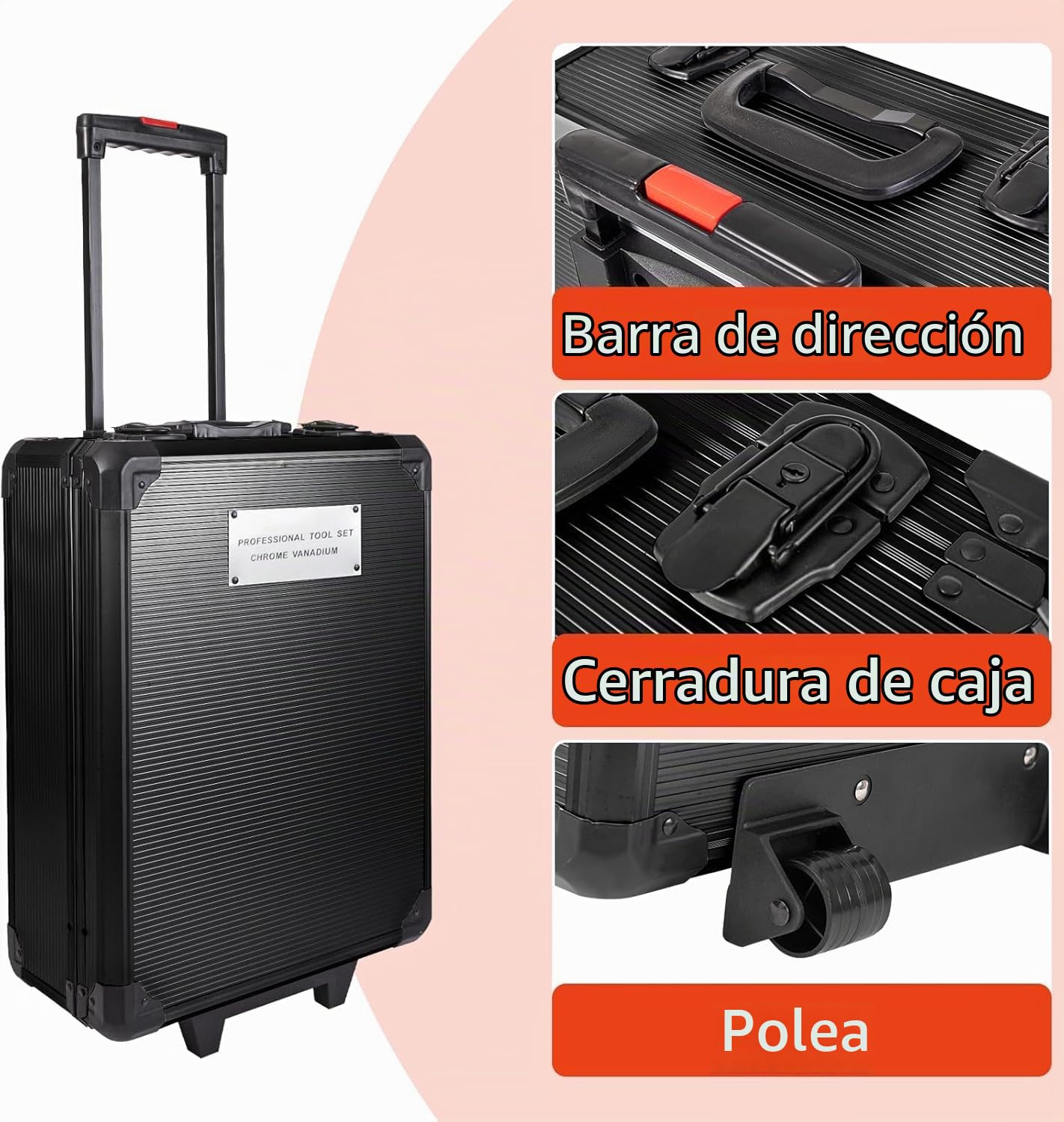 Arcwares Juego de herramientas de aluminio de 799 piezas, color plateado, juego de herramientas de mano para el hogar, con cinturón de herramientas, regalo en el día del padre (negro)